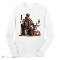Trump Deer Hunting Donald Trump Old School Camouflage Long Sleeve Shirt thumb 0
