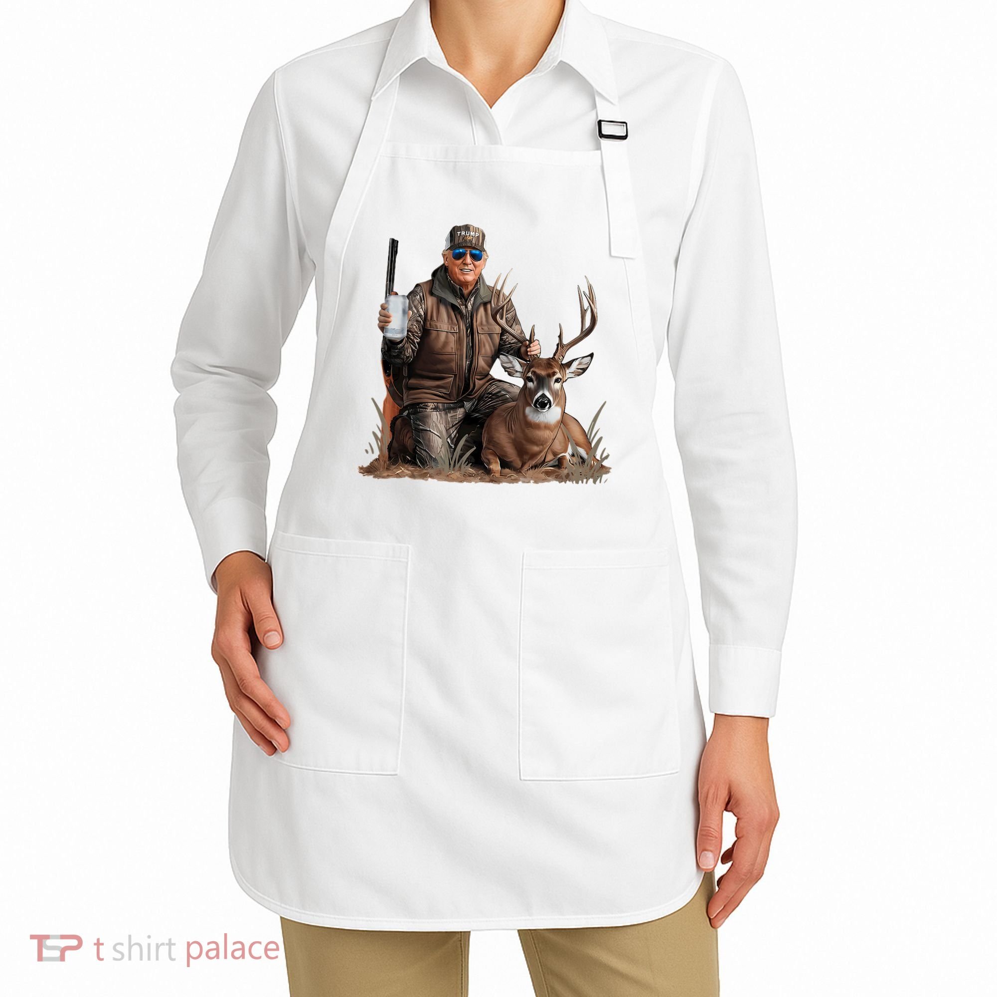 Trump Deer Hunting Donald Trump Old School Camouflage Apron