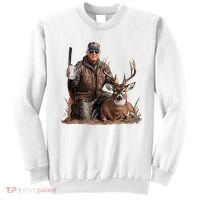 Trump Deer Hunting Donald Trump Old School Camouflage Sweatshirt thumb 0