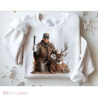 Trump Deer Hunting Donald Trump Old School Camouflage Sweatshirt thumb 2