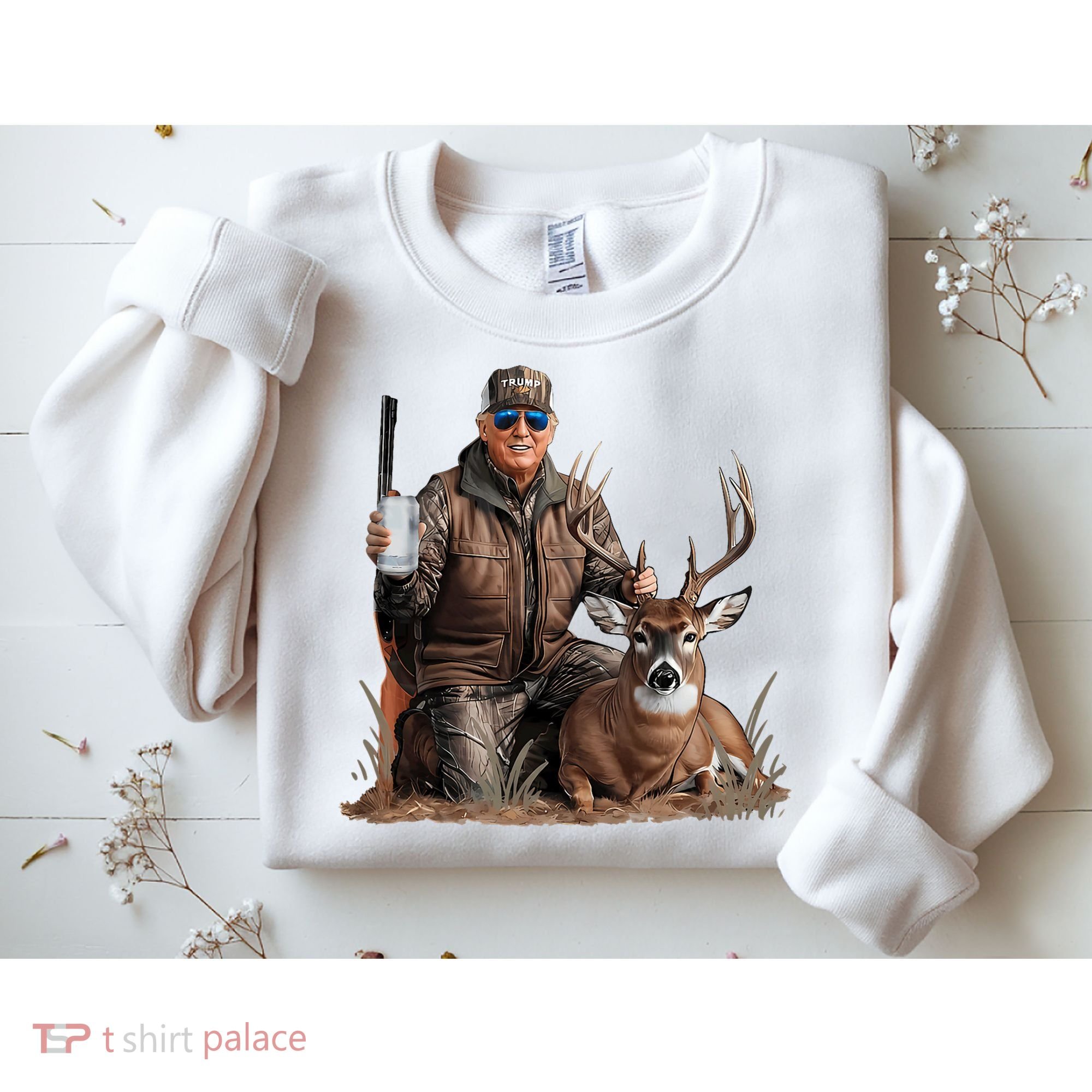 Trump Deer Hunting Donald Trump Old School Camouflage Sweatshirt