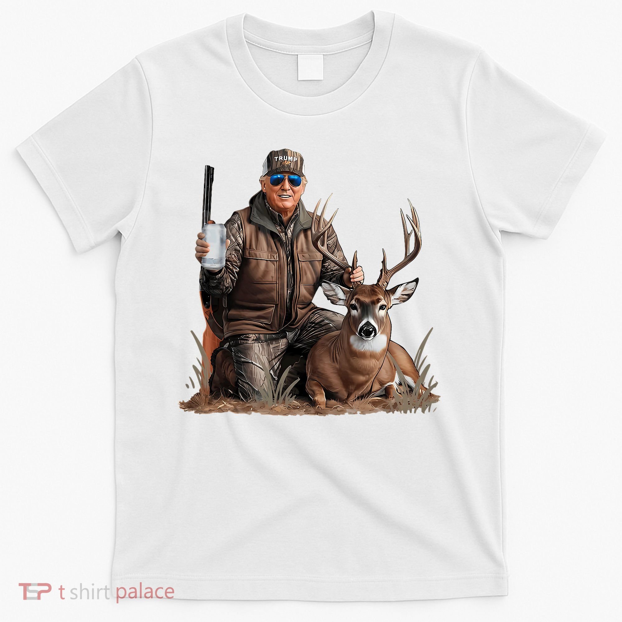 Trump Deer Hunting Donald Trump Old School Camouflage T-Shirt