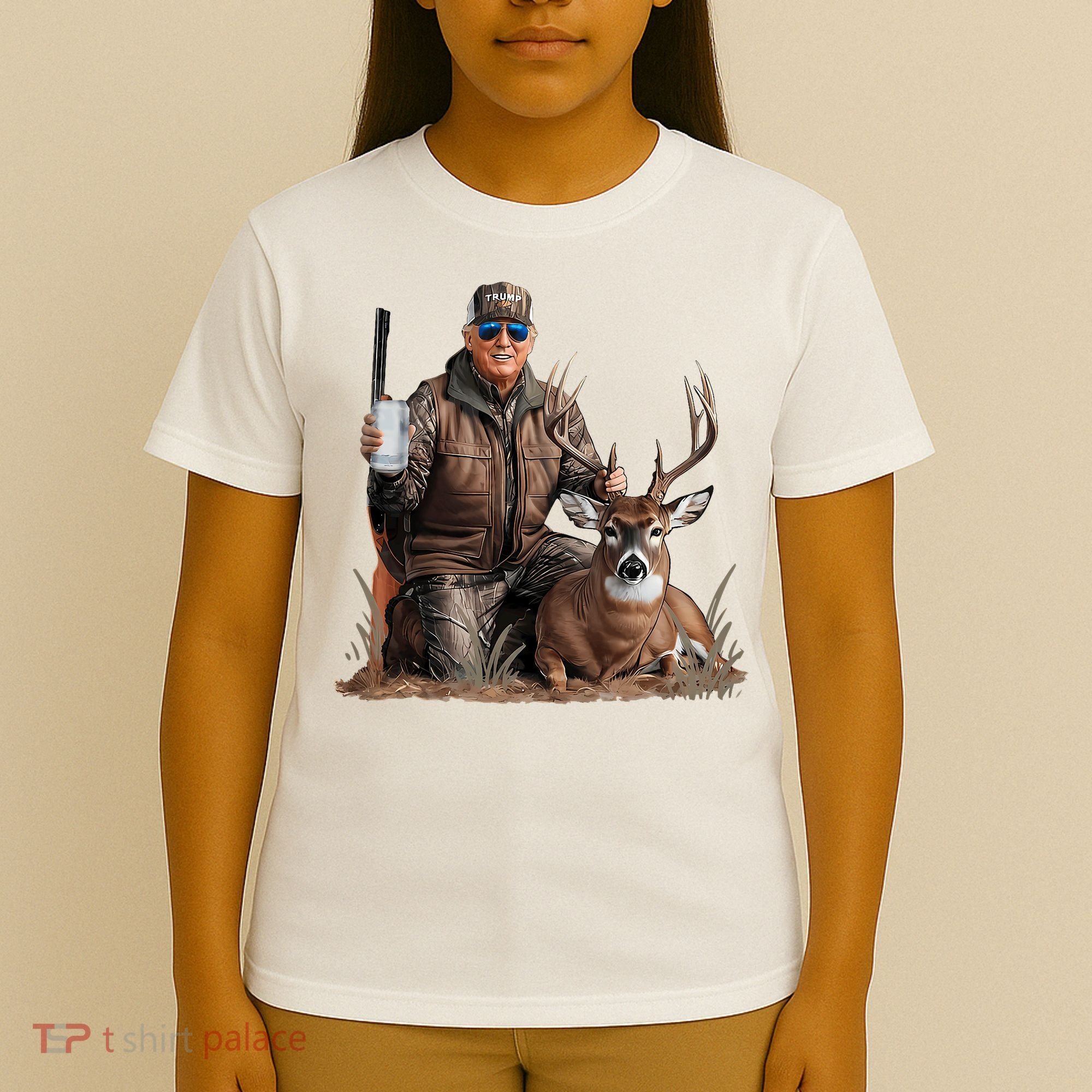 Trump Deer Hunting Donald Trump Old School Camouflage T-Shirt