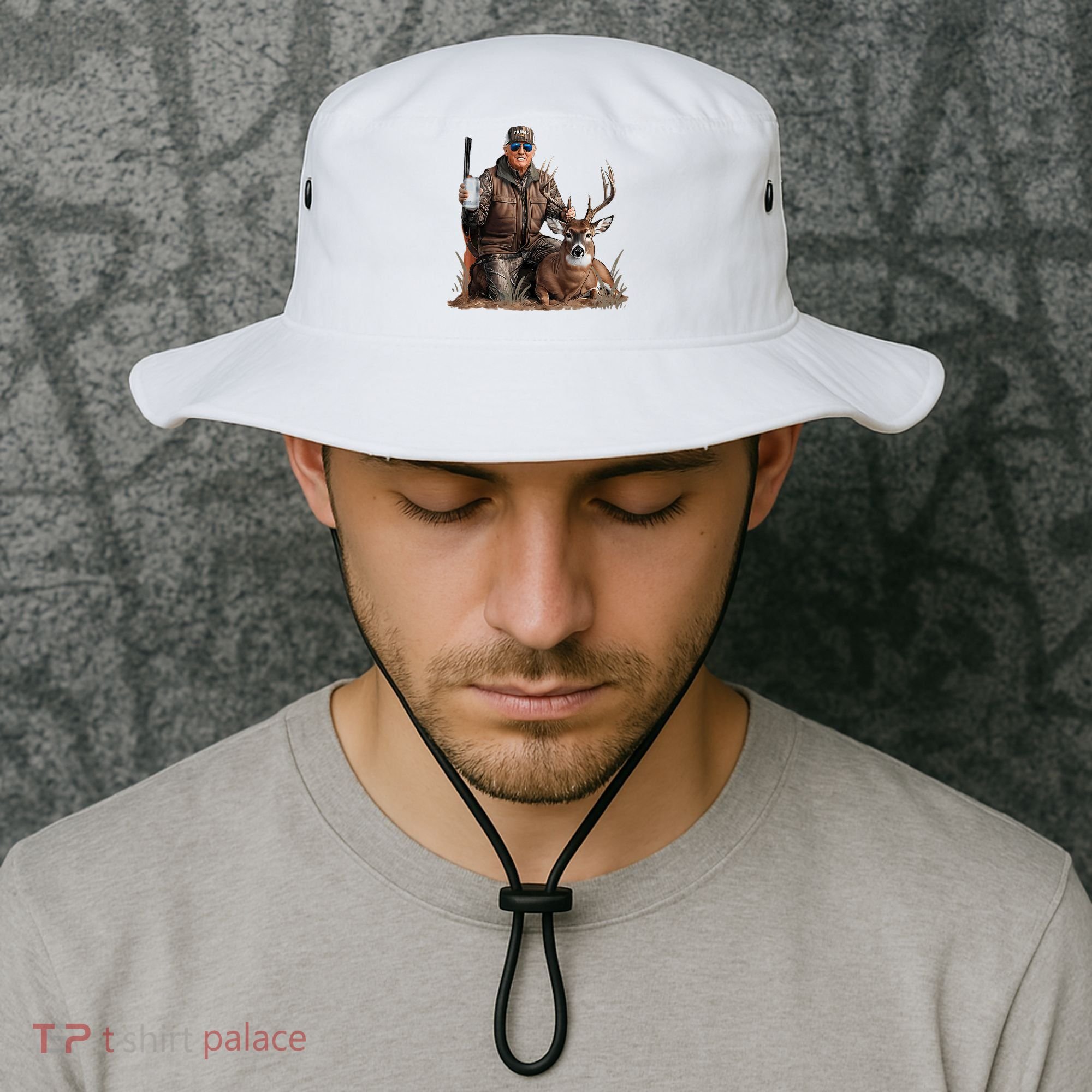 Trump Deer Hunting Donald Trump Old School Camouflage Bucket Hat
