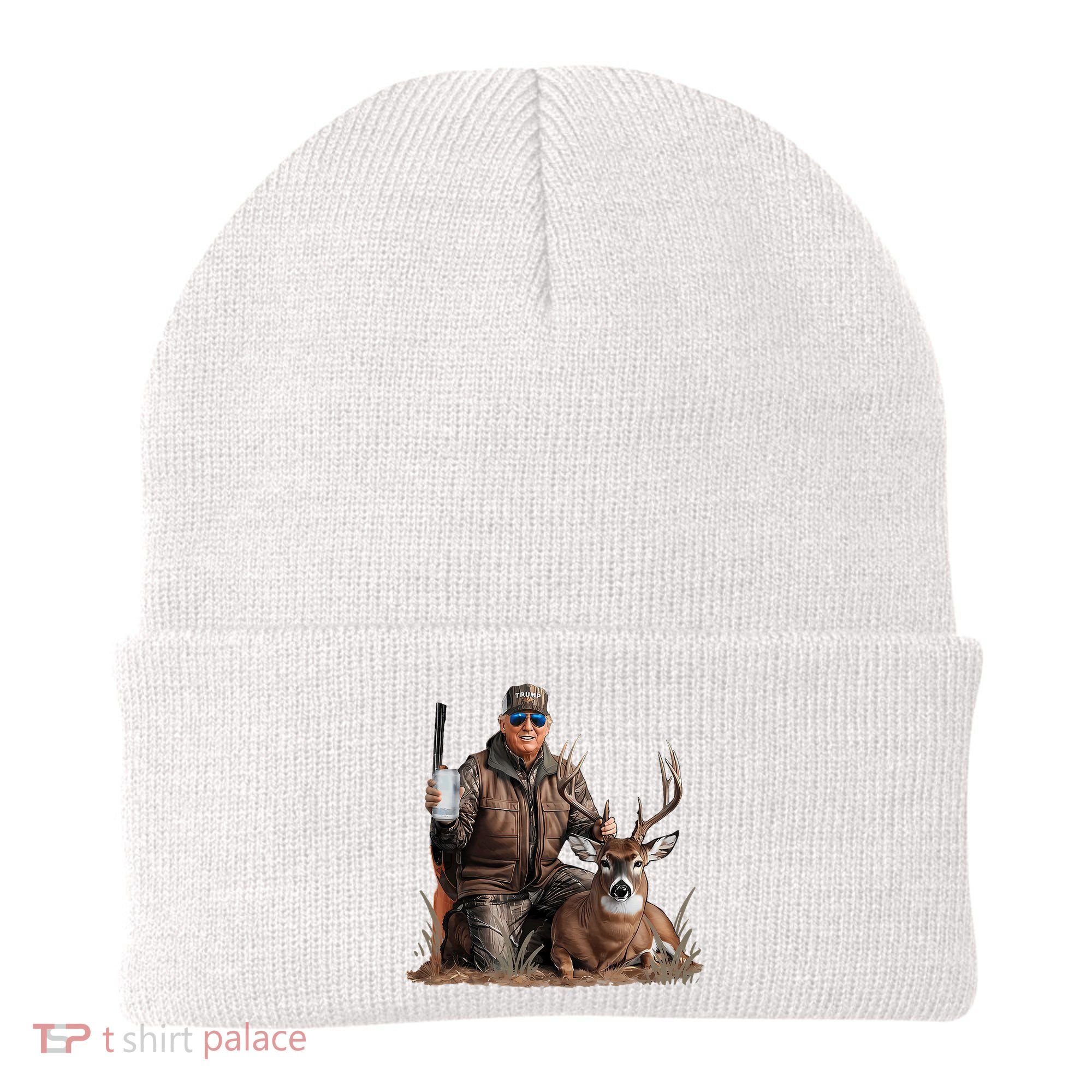 Trump Deer Hunting Donald Trump Old School Camouflage Beanie