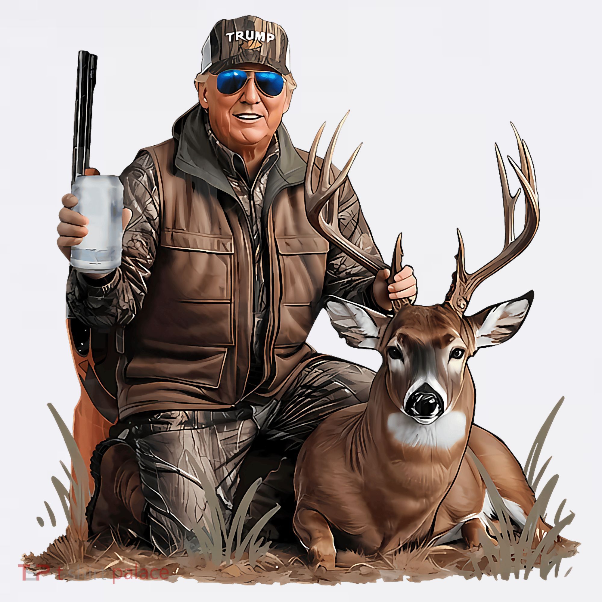 Trump Deer Hunting Donald Trump Old School Camouflage Women's Hoodie