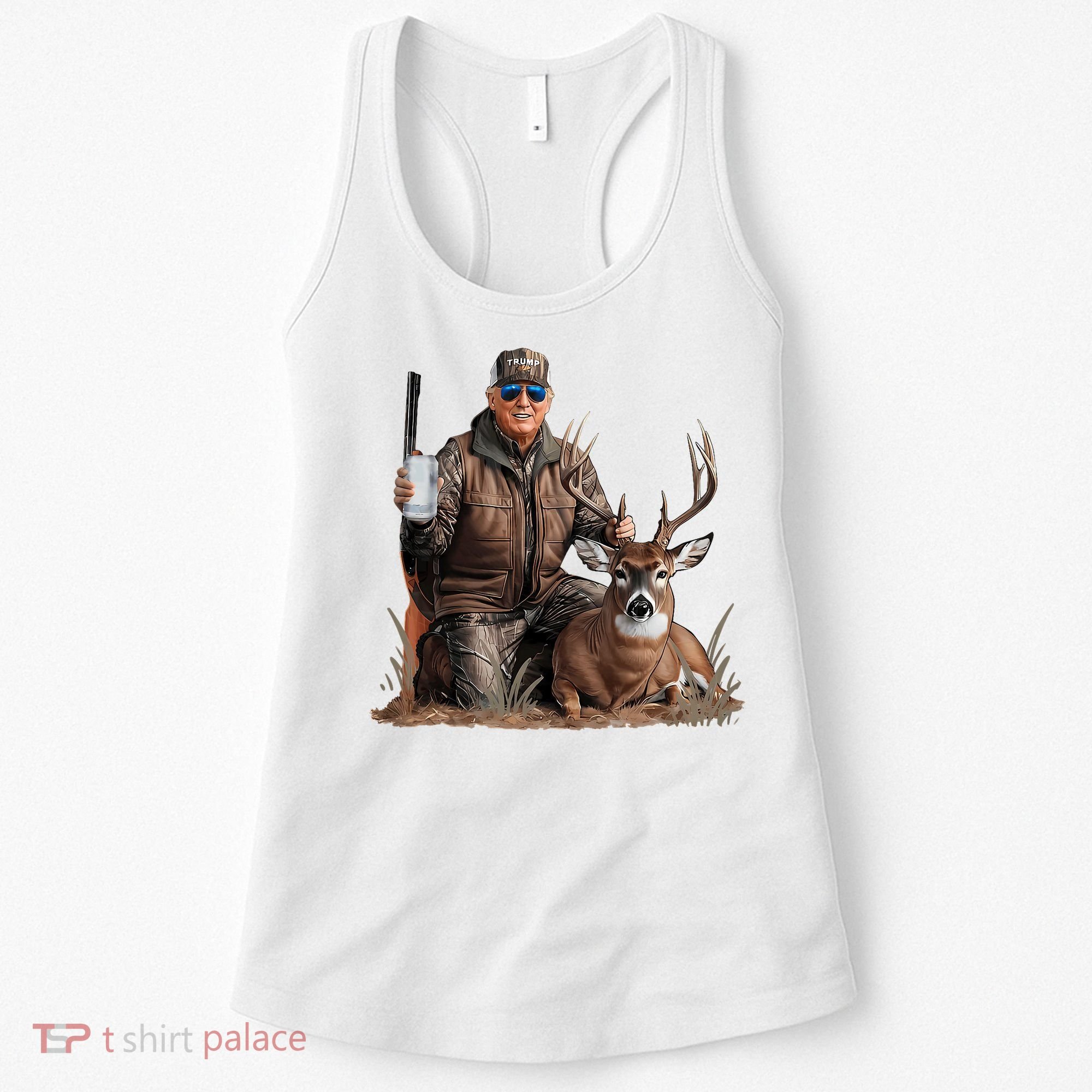 Trump Deer Hunting Donald Trump Old School Camouflage Women's Tank Top