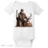 Trump Deer Hunting Donald Trump Old School Camouflage Baby Bodysuit thumb 0