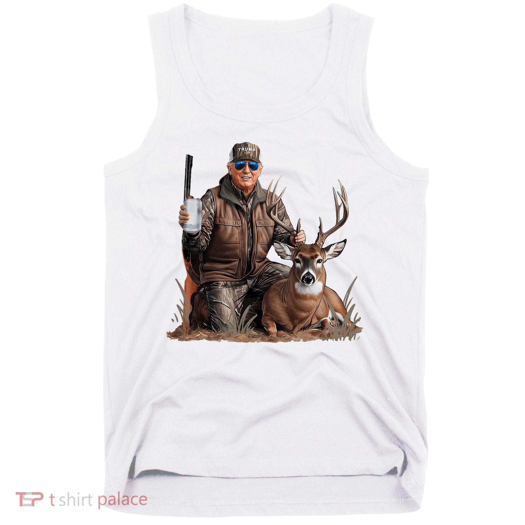 Trump Deer Hunting Donald Trump Old School Camouflage Tank Top