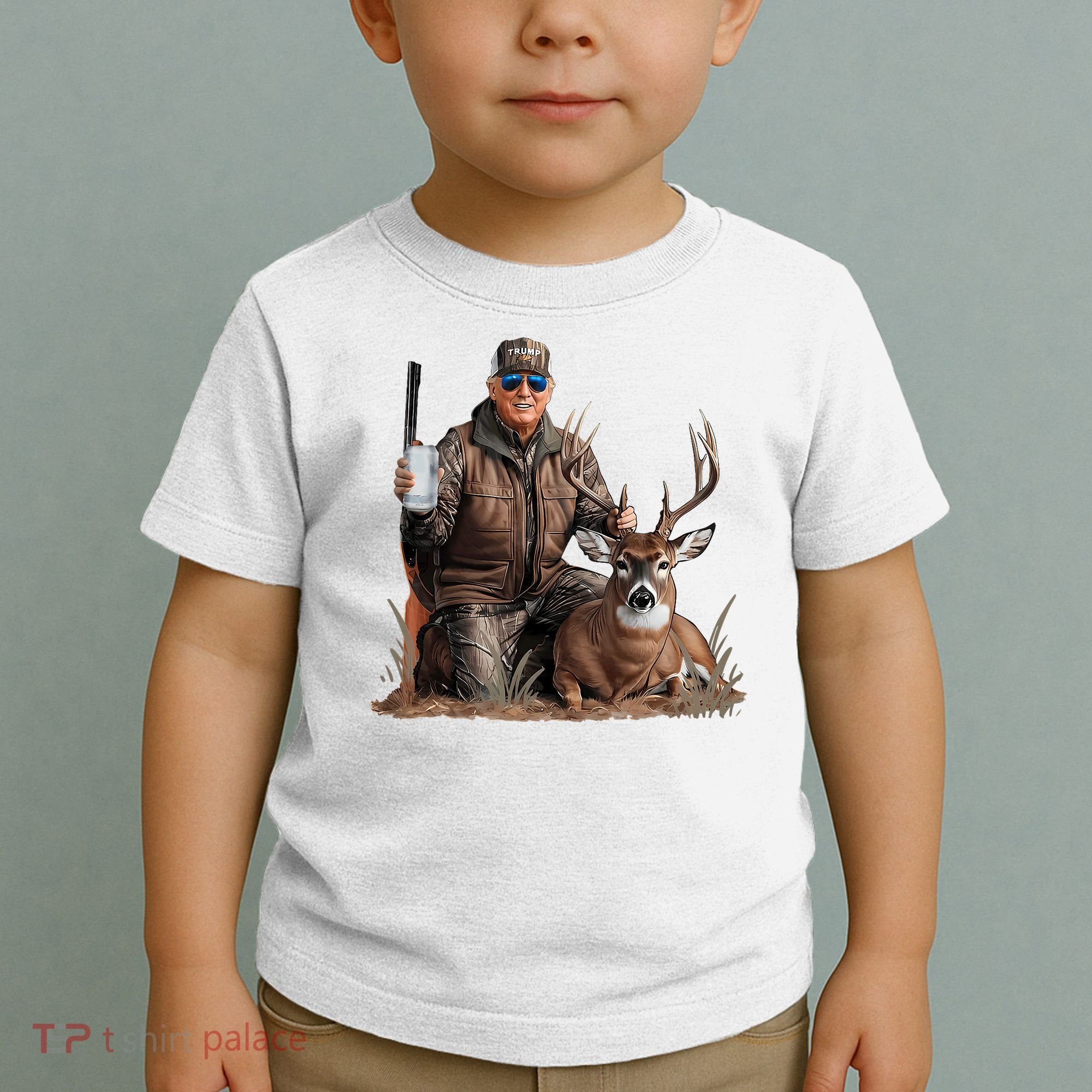 Trump Deer Hunting Donald Trump Old School Camouflage Toddler T-Shirt