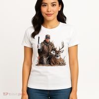 Trump Deer Hunting Donald Trump Old School Camouflage Women's T-Shirt thumb 4