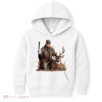 Trump Deer Hunting Donald Trump Old School Camouflage Kids Hoodie thumb 0