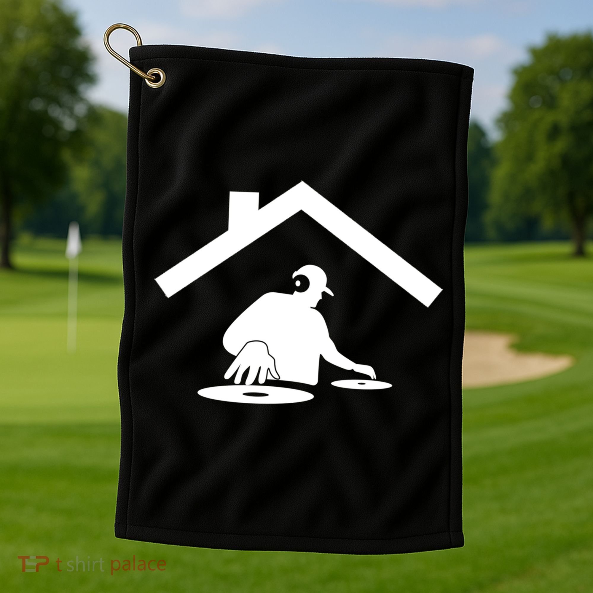 Turntable Dance House Dj Disc Beatmaker Music Producer Gift Golf Towel