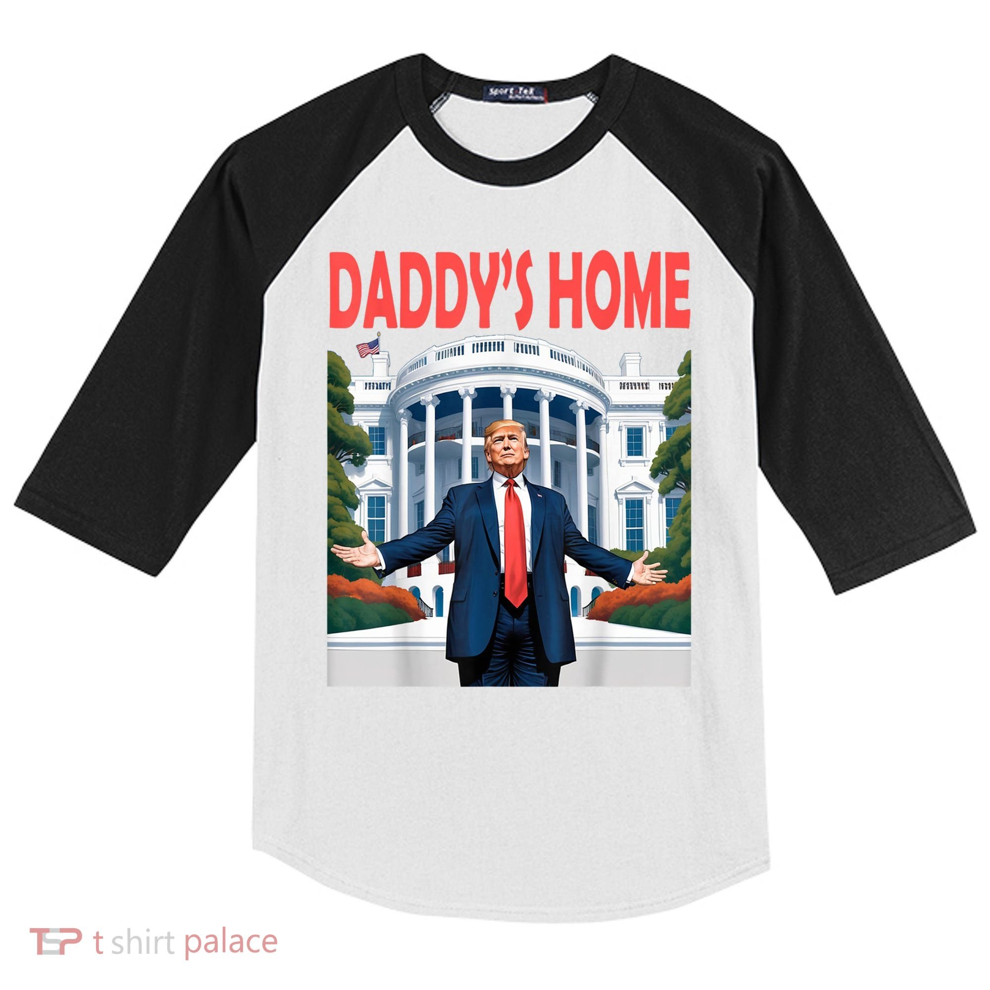 Trump Daddys Home White House Kids Colorblock Raglan Jersey
