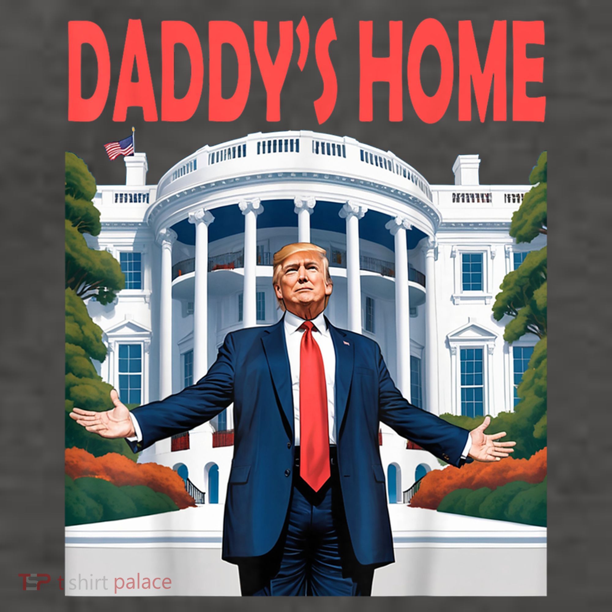 Trump Daddys Home White House Vector Backpack