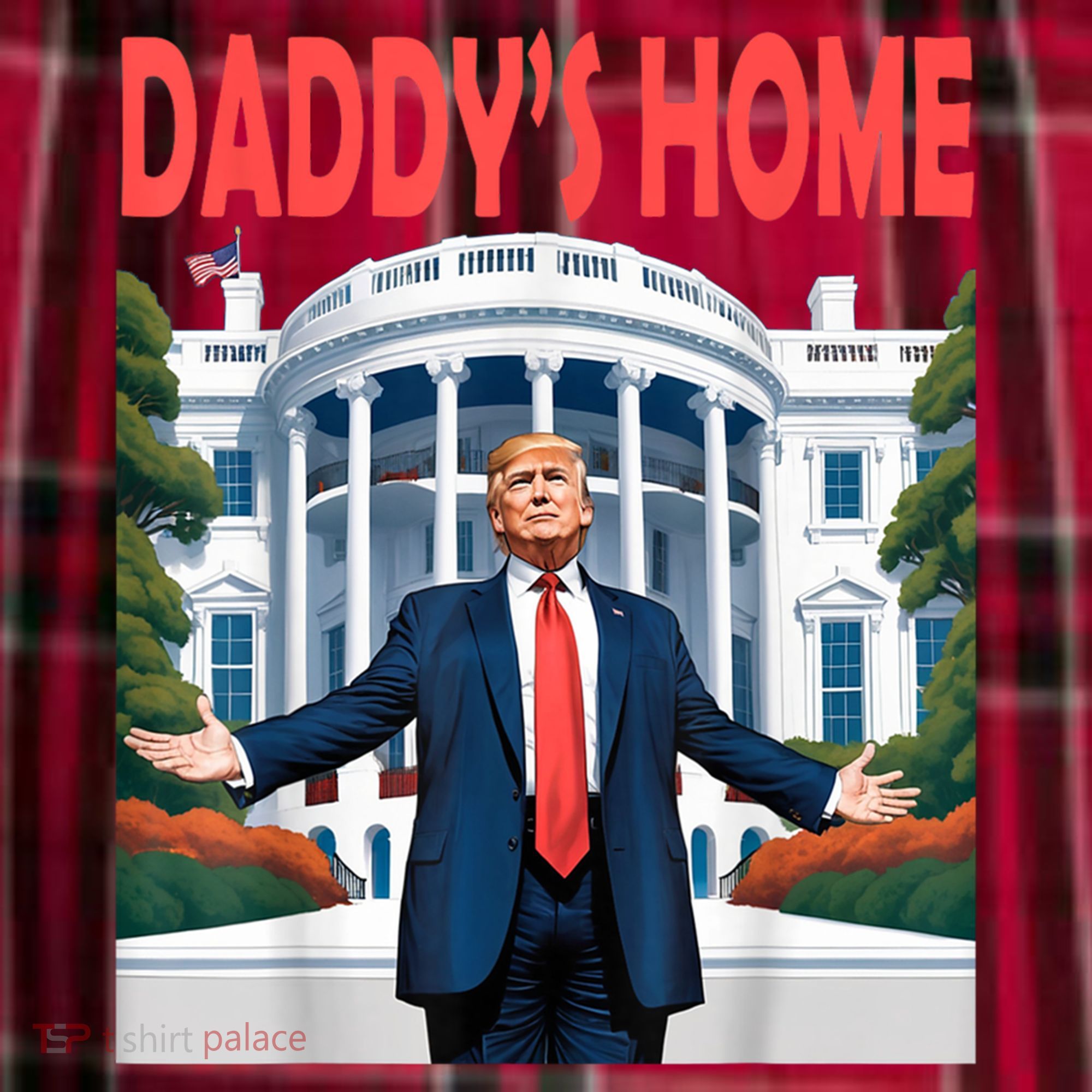 Trump Daddys Home White House Women's Flannel Plaid Pajama Pants