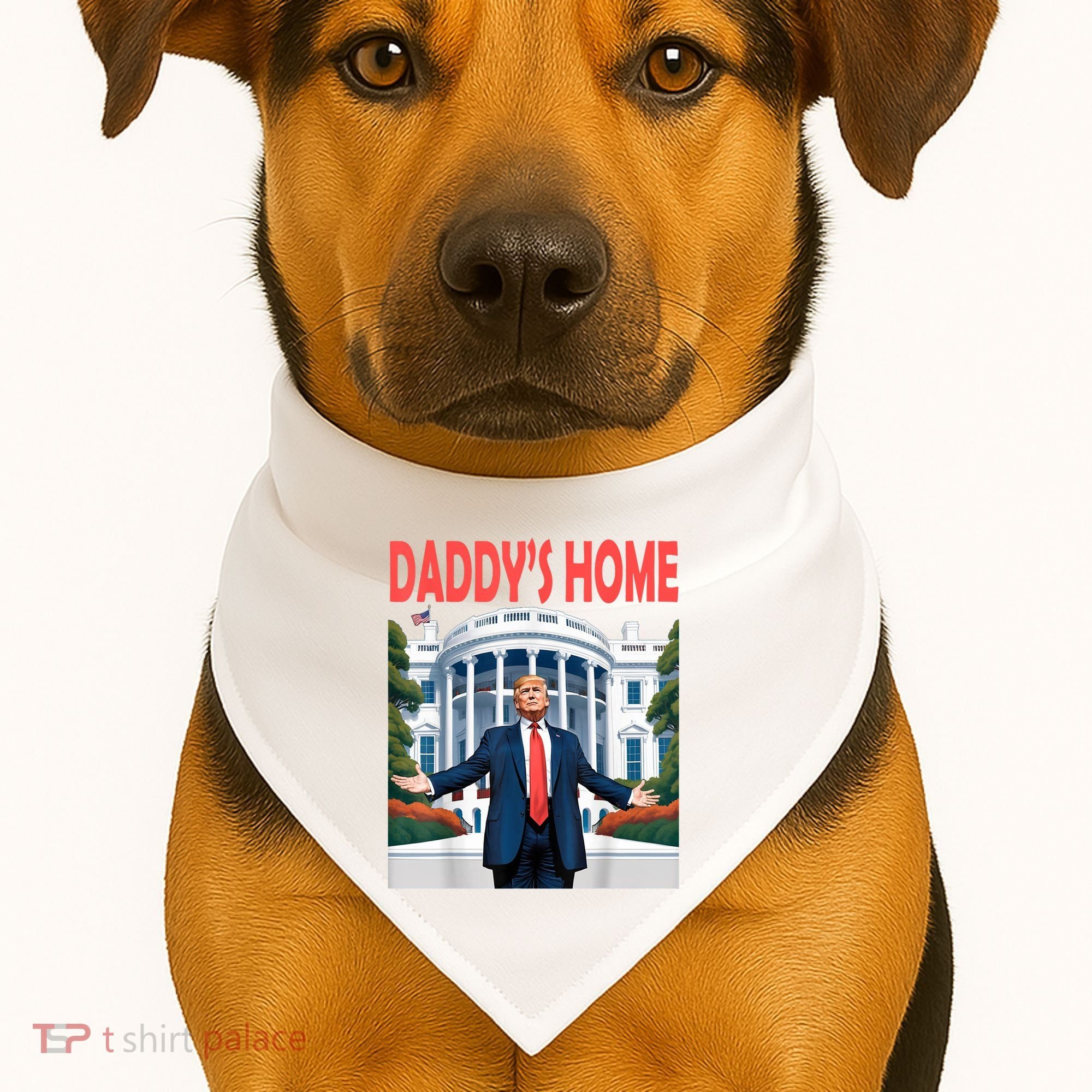 Trump Daddys Home White House USA-Made Doggie Bandana