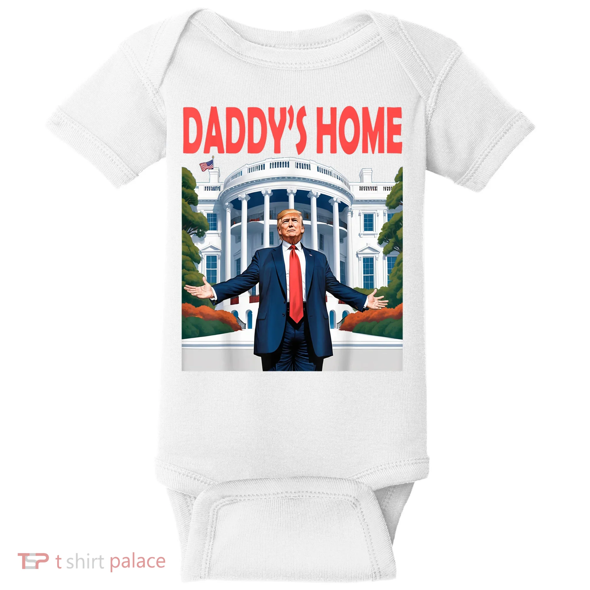 Trump Daddys Home White House Baby Bodysuit