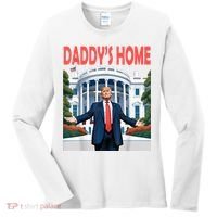 Trump Daddys Home White House Women's Long Sleeve Shirt thumb 0