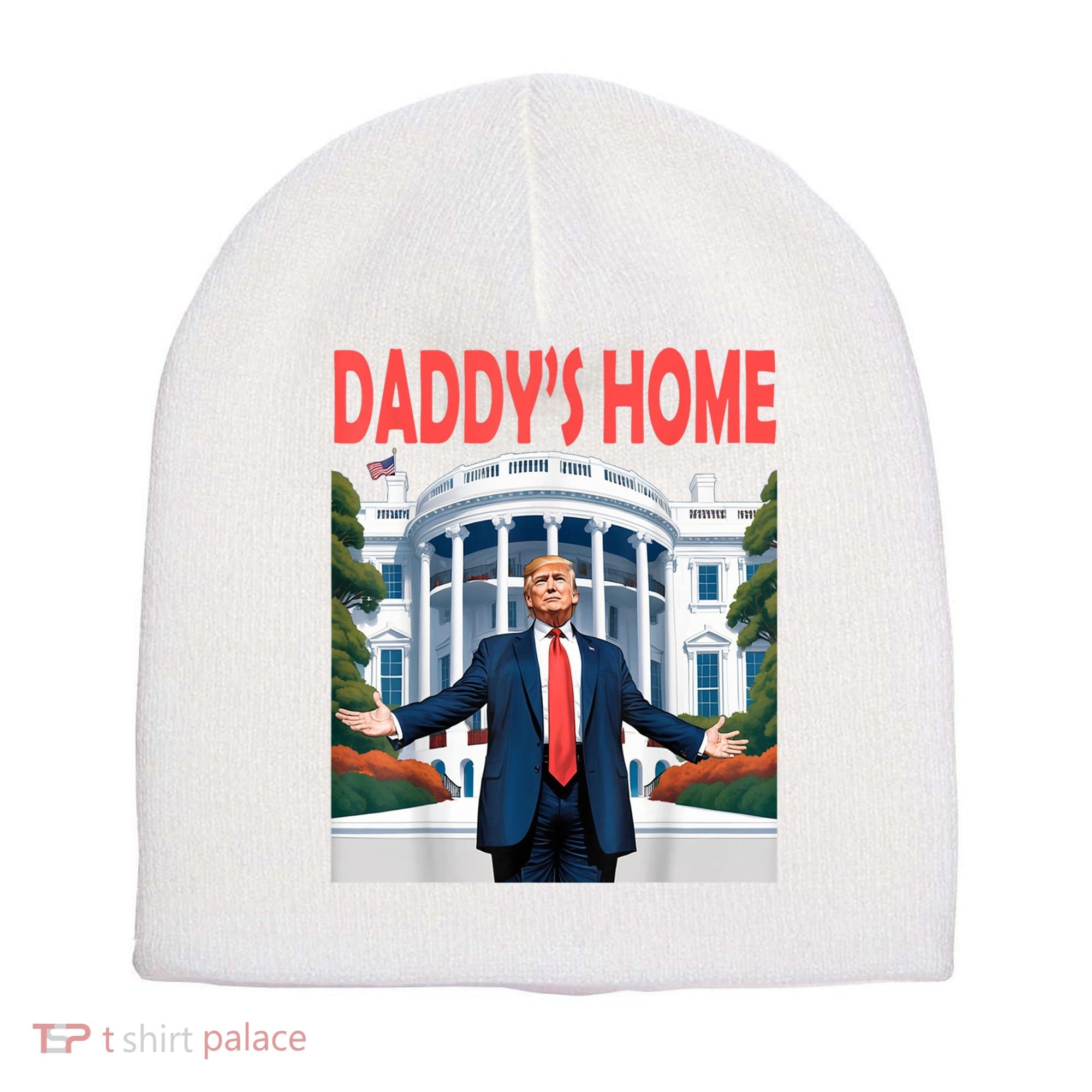 Trump Daddys Home White House Short Acrylic Beanie