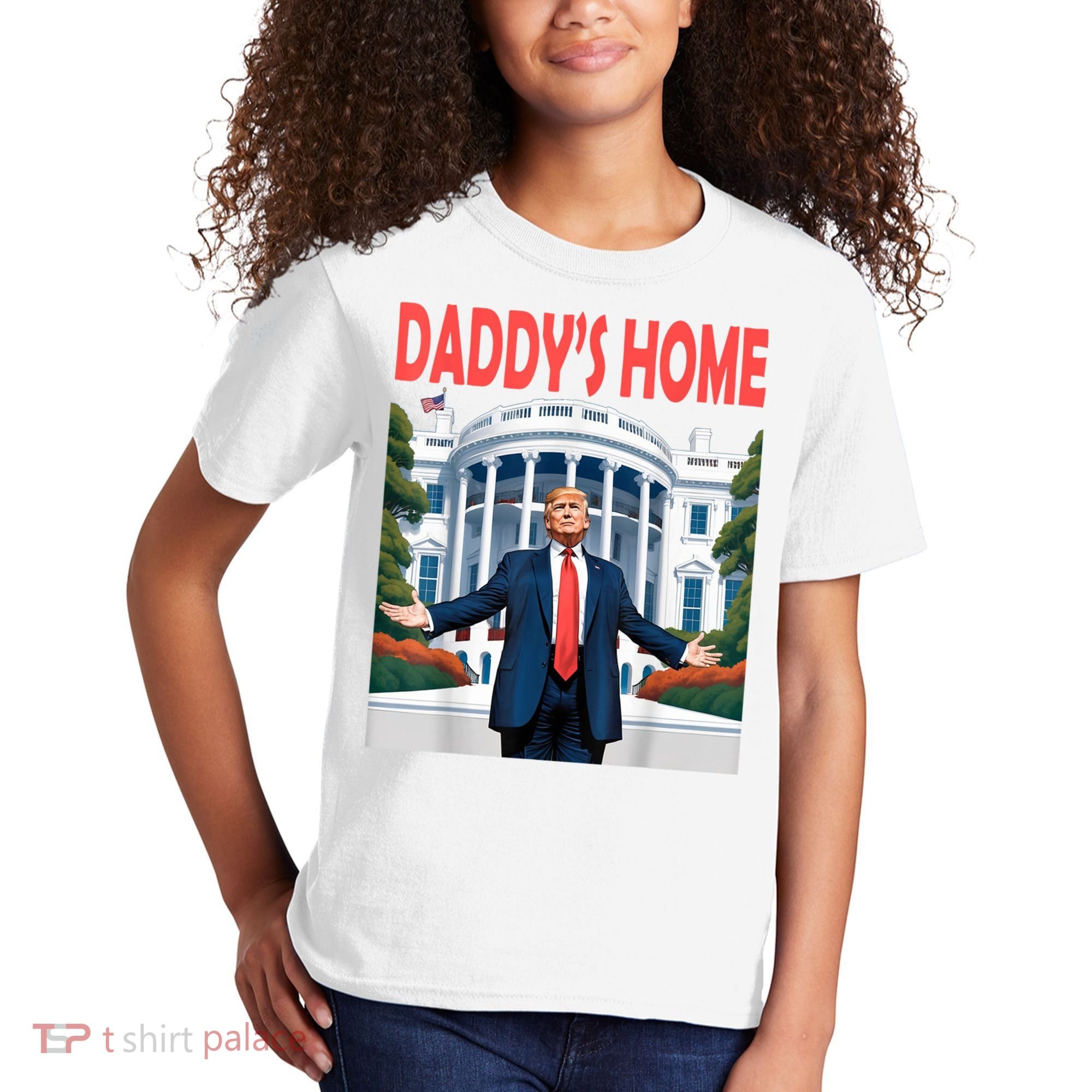 Trump Daddys Home White House Kids T-Shirt