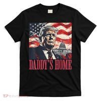 Trump Daddys Home White House Usa American Flag Vintage T-Shirt thumb 0