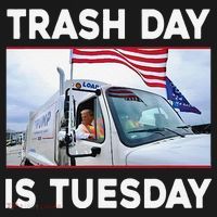 Trash Day Is Tuesday Trump Garbage Truck Love America Apron thumb 3