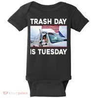 Trash Day Is Tuesday Trump Garbage Truck Love America Baby Bodysuit thumb 0