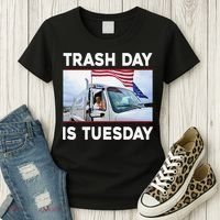 Trash Day Is Tuesday Trump Garbage Truck Love America Women's T-Shirt thumb 3