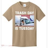 Trash Day Is Tuesday Trump Garbage Truck Love America Kids T-Shirt thumb 0