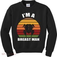 Thanksgiving Day I’m A Breast Man Turkey Kids Sweatshirt thumb 0