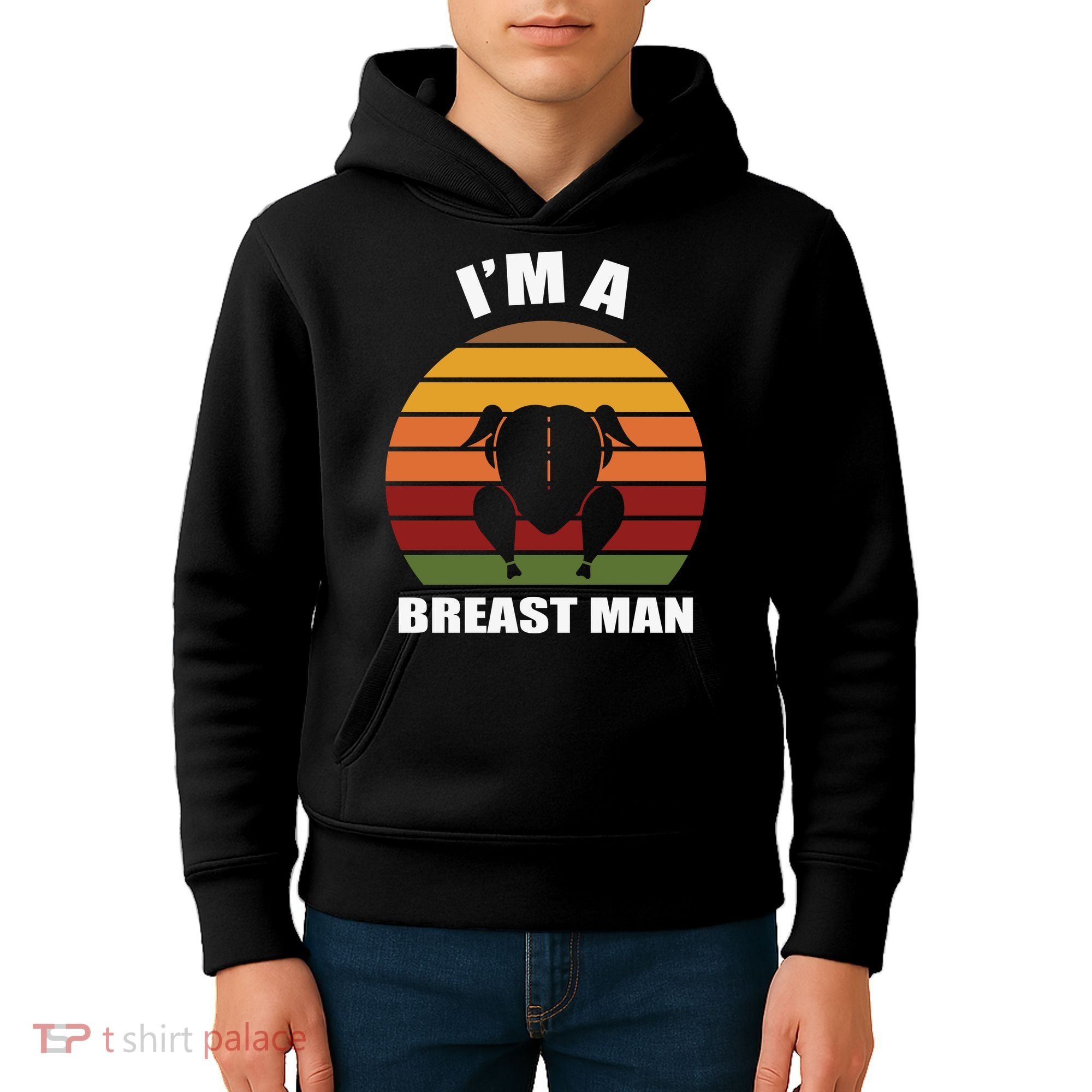 Thanksgiving Day I’m A Breast Man Turkey Kids Hoodie
