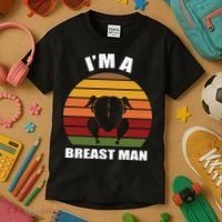 Thanksgiving Day I’m A Breast Man Turkey Kids T-Shirt thumb 3