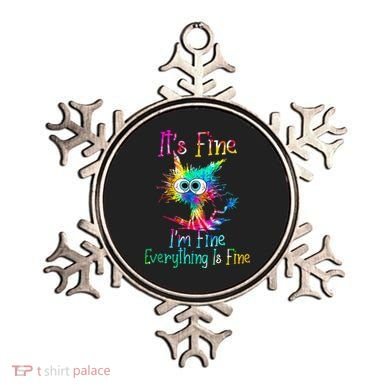 Tie Dye It's Fine I'm Fine Everything Is Fine Funny Cat Ornament