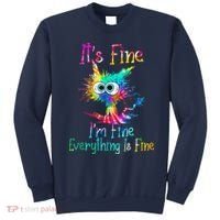 Tie Dye It's Fine I'm Fine Everything Is Fine Funny Cat Sweatshirt thumb 0