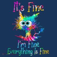 Tie Dye It's Fine I'm Fine Everything Is Fine Funny Cat Sweatshirt thumb 3