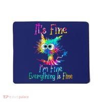 Tie Dye It's Fine I'm Fine Everything Is Fine Funny Cat Mousepad thumb 0