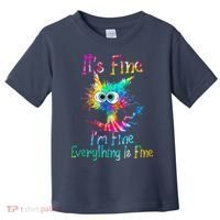 Tie Dye It's Fine I'm Fine Everything Is Fine Funny Cat Toddler T-Shirt thumb 0