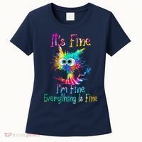 Tie Dye It's Fine I'm Fine Everything Is Fine Funny Cat Women's T-Shirt thumb 0