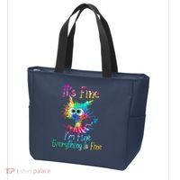 Tie Dye It's Fine I'm Fine Everything Is Fine Funny Cat Tote Bag thumb 3