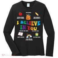 Testing Day I Believe In You State Test Teacher Women's Long Sleeve Shirt thumb 0