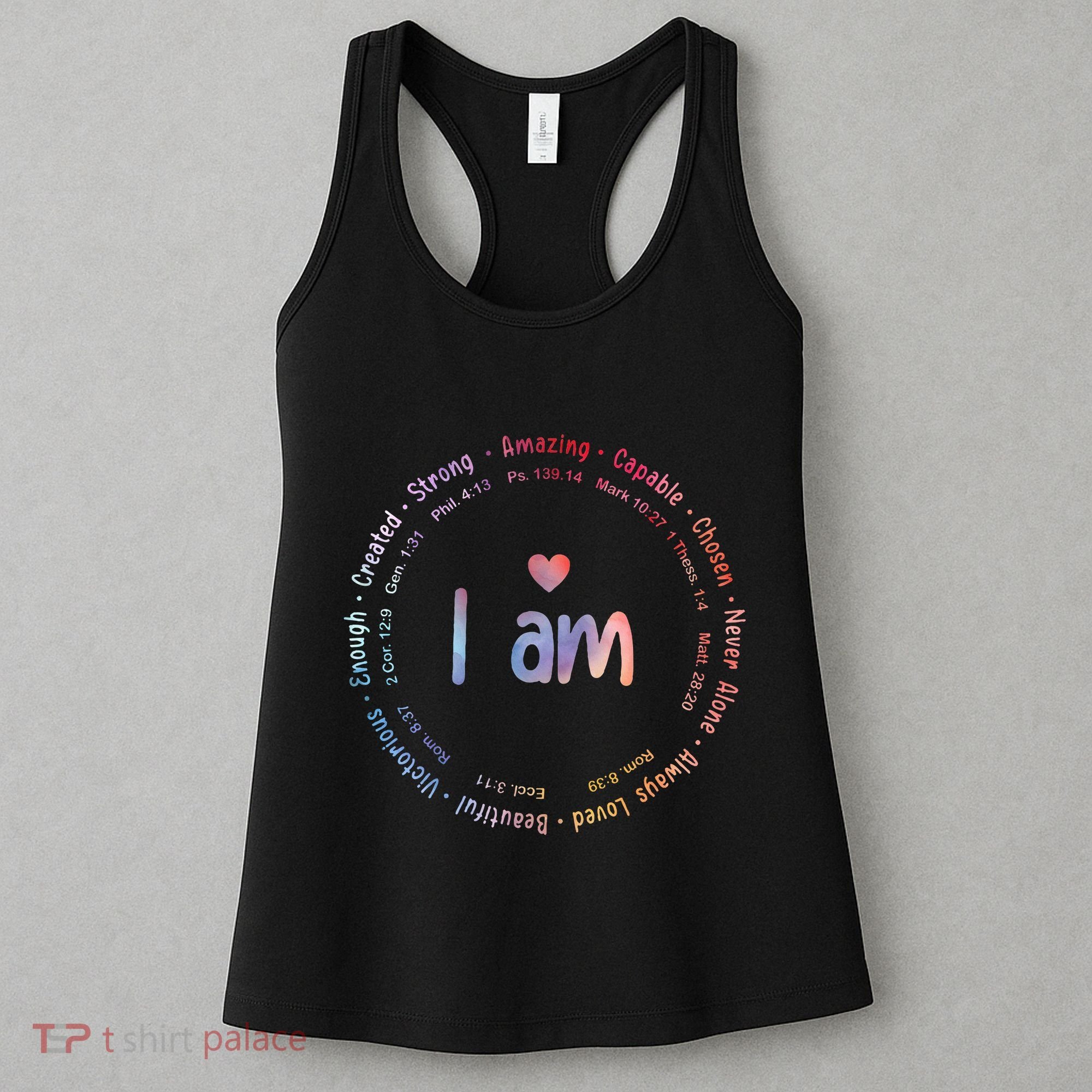 Tie Dye I Am Inspiration Christian Religious Bible Verses Women's Tank Top