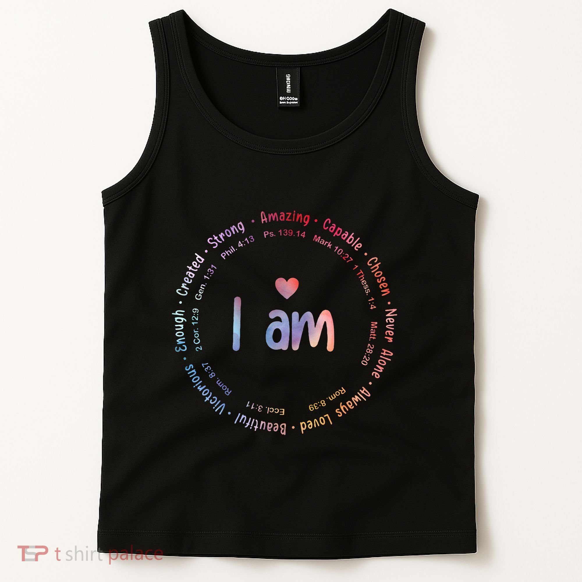 Tie Dye I Am Inspiration Christian Religious Bible Verses Tank Top