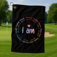 Tie Dye I Am Inspiration Christian Religious Bible Verses Golf Towel thumb 1