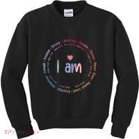 Tie Dye I Am Inspiration Christian Religious Bible Verses Kids Sweatshirt thumb 0