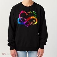 Tie Dye Infinity Heart Love Autism Awareness Needs No Words Women's Sweatshirt thumb 0