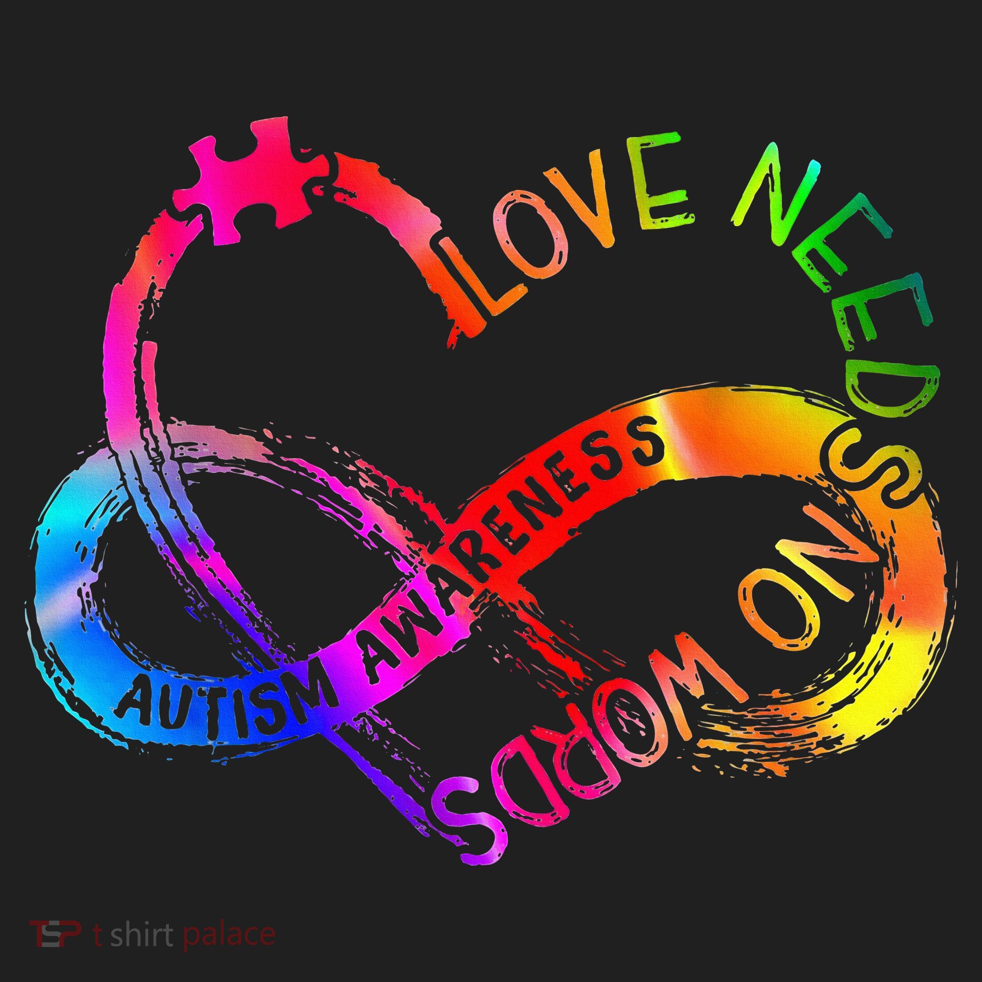 Tie Dye Infinity Heart Love Autism Awareness Needs No Words Women's Sweatshirt
