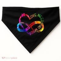 Tie Dye Infinity Heart Love Autism Awareness Needs No Words USA-Made Doggie Bandana thumb 0