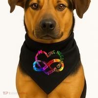 Tie Dye Infinity Heart Love Autism Awareness Needs No Words USA-Made Doggie Bandana thumb 1