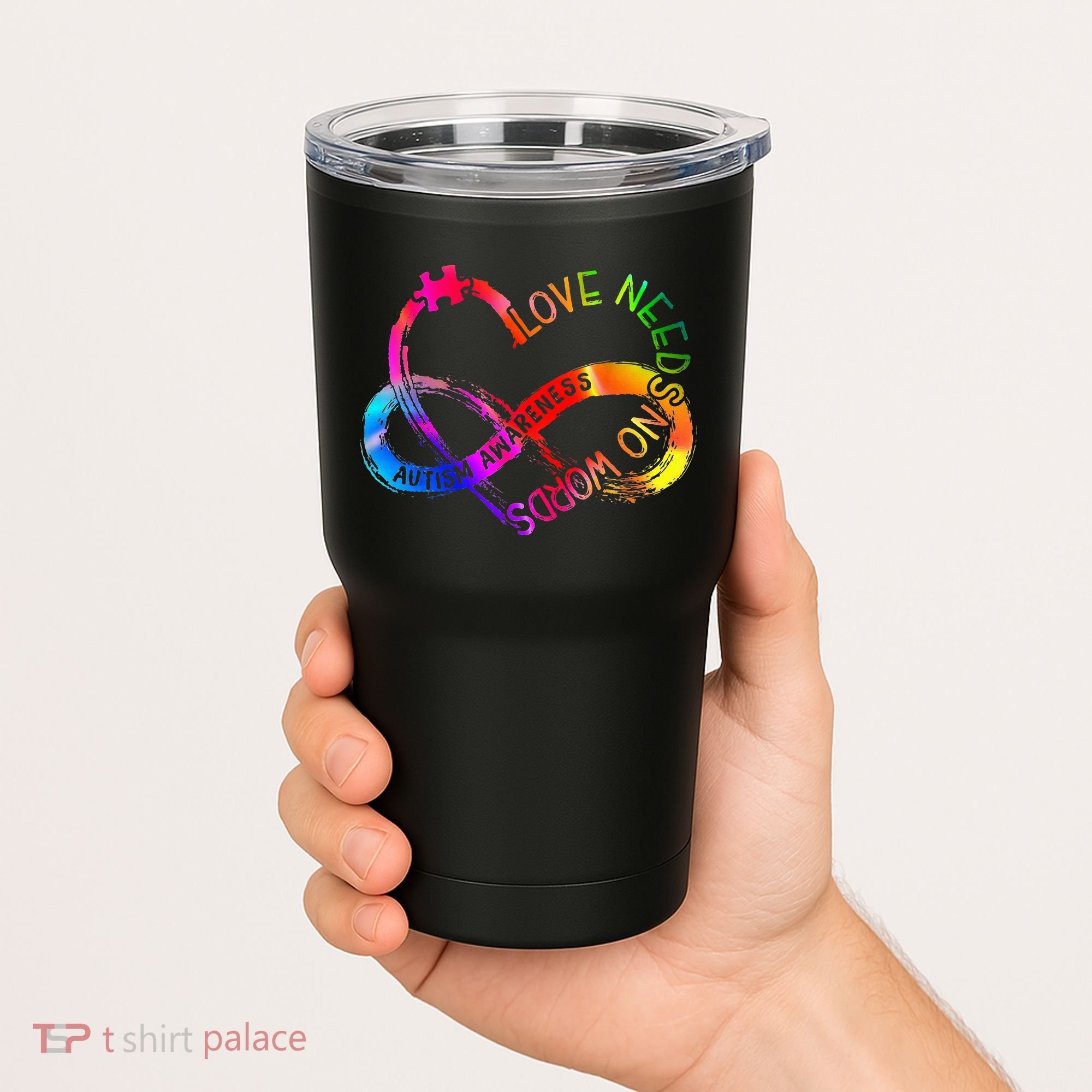 Tie Dye Infinity Heart Love Autism Awareness Needs No Words Tumbler